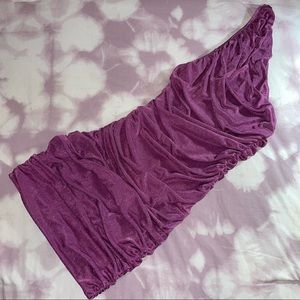 Lioness Princess Polly The Goddess One Shoulder Mini Dress Purple NWT